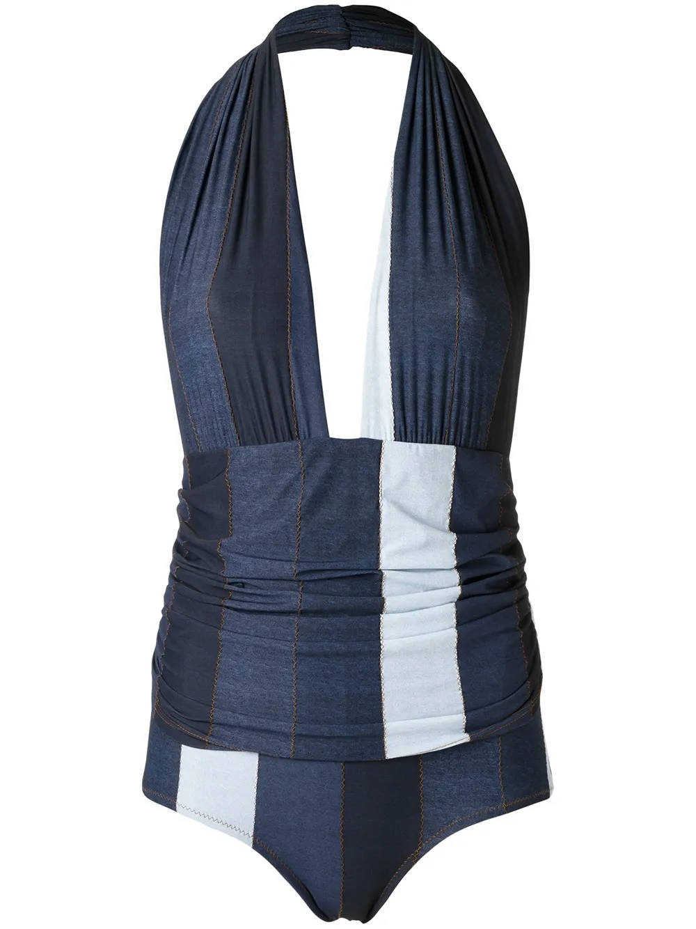 Amir Slama gathered swimsuit - Blu