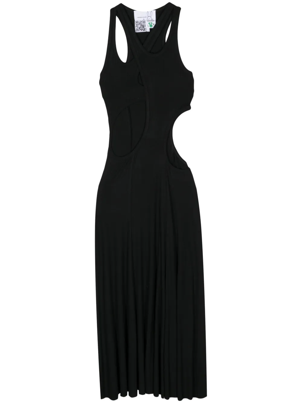 Natasha Zinko cut-out ribbed maxi dress - Nero
