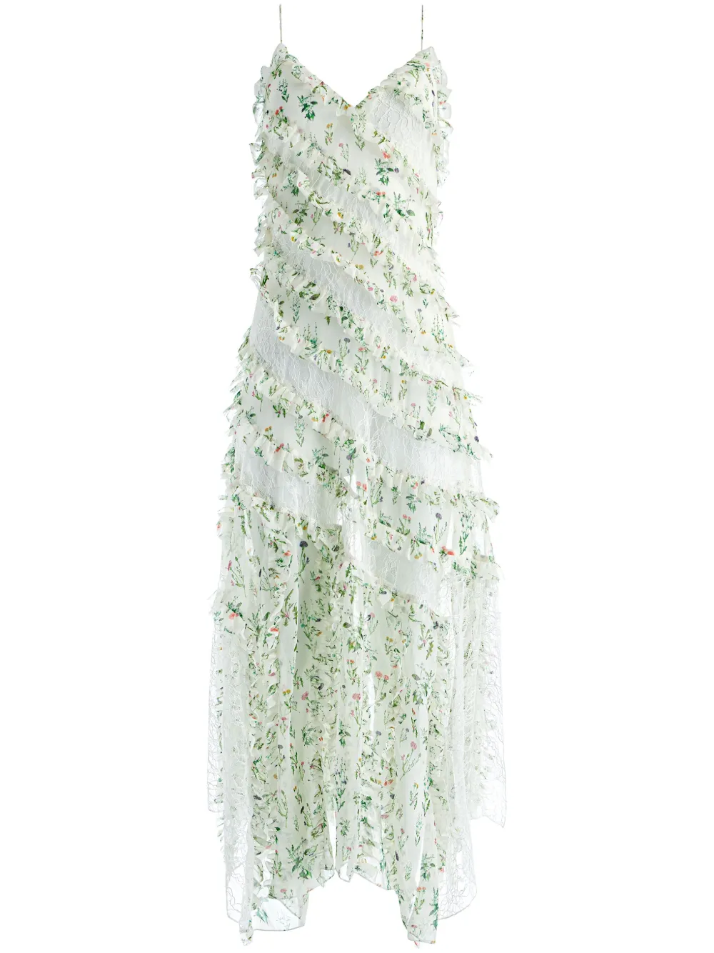 alice + olivia Sondra ruffled maxi dress - Bianco