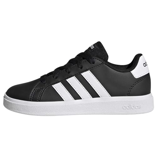 Adidas Grand Court Lifestyle Tennis Lace-Up Shoes, Sneaker Unisex - Bambini E Ragazzi, Core Black Ftwr White Core Black, 36 Eu