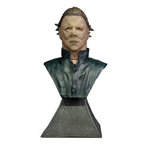 Trick Or Treat Studios Halloween Ii Mini Busto Michael Myers Nero/Grigio/Blu, Dipinto A Mano, 100% Poliresina, In Scatola Da Collezione.