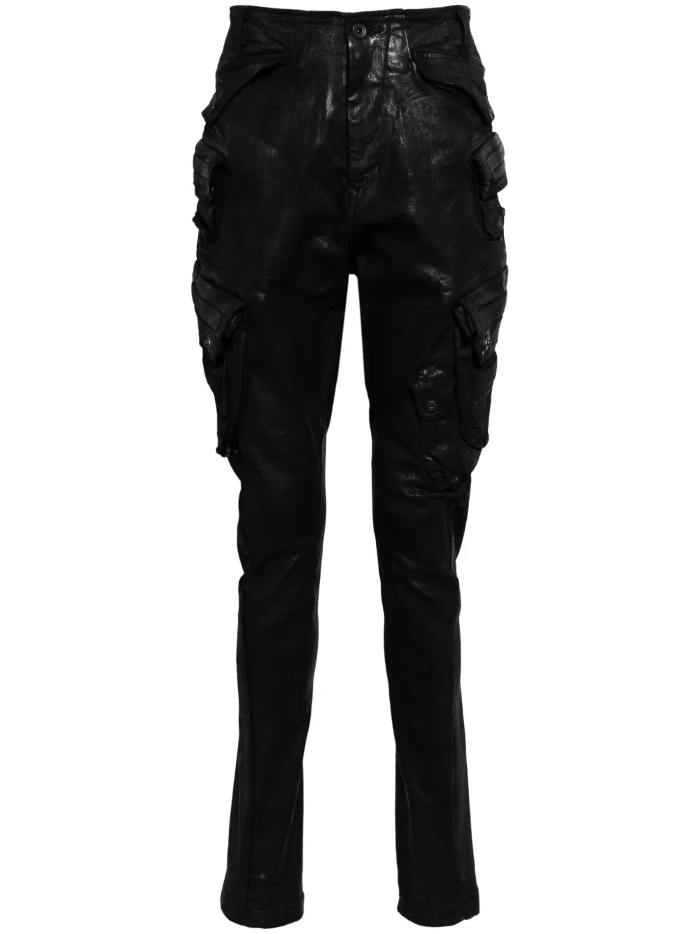 Julius drop-crotch cotton blend trousers - Nero