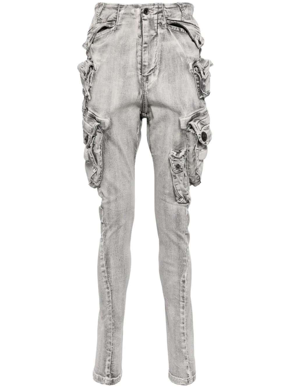 Julius drop-crotch cotton blend trousers - Grigio