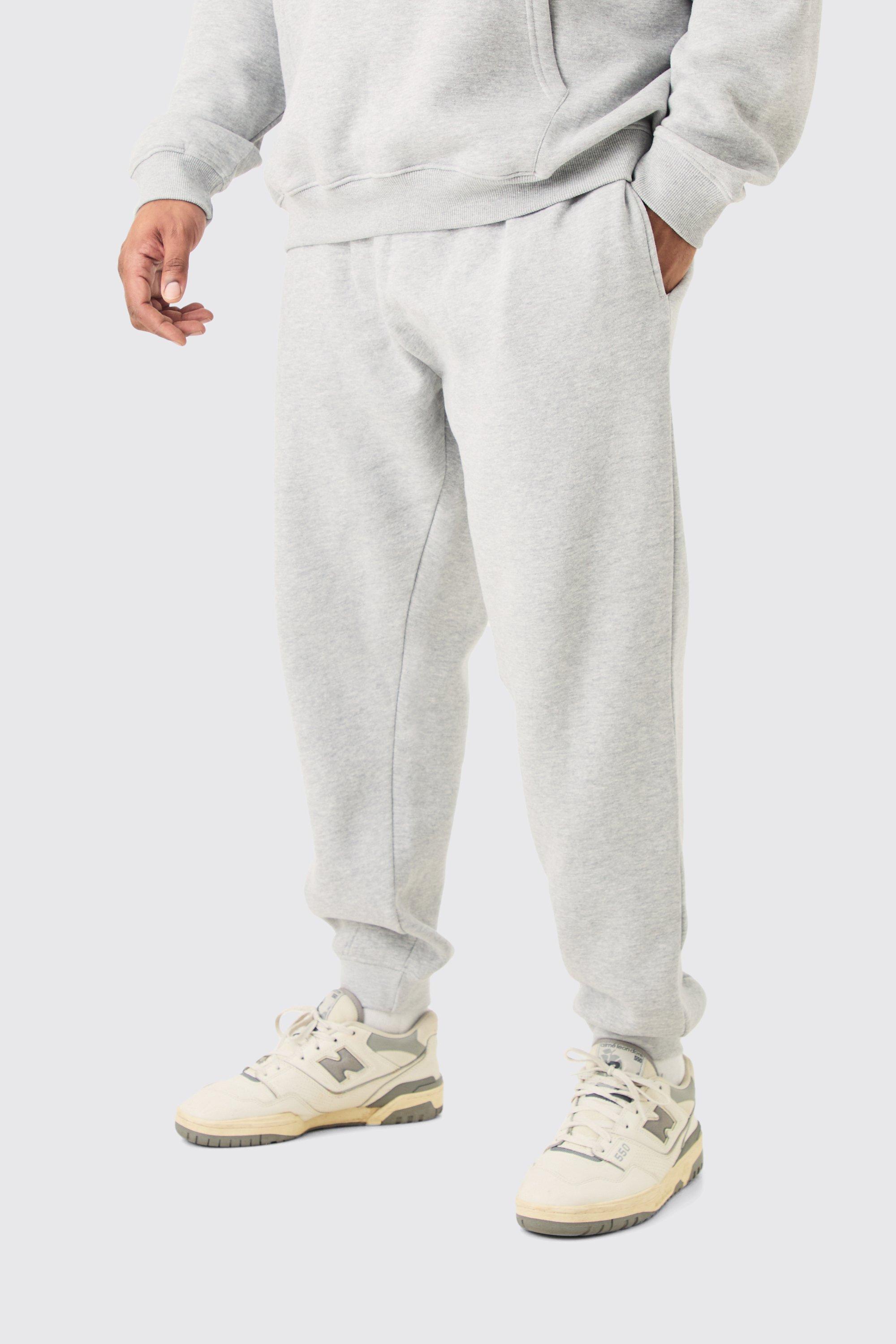Plus Basic Slim Fit Jogger In Grey Marl, Grigio