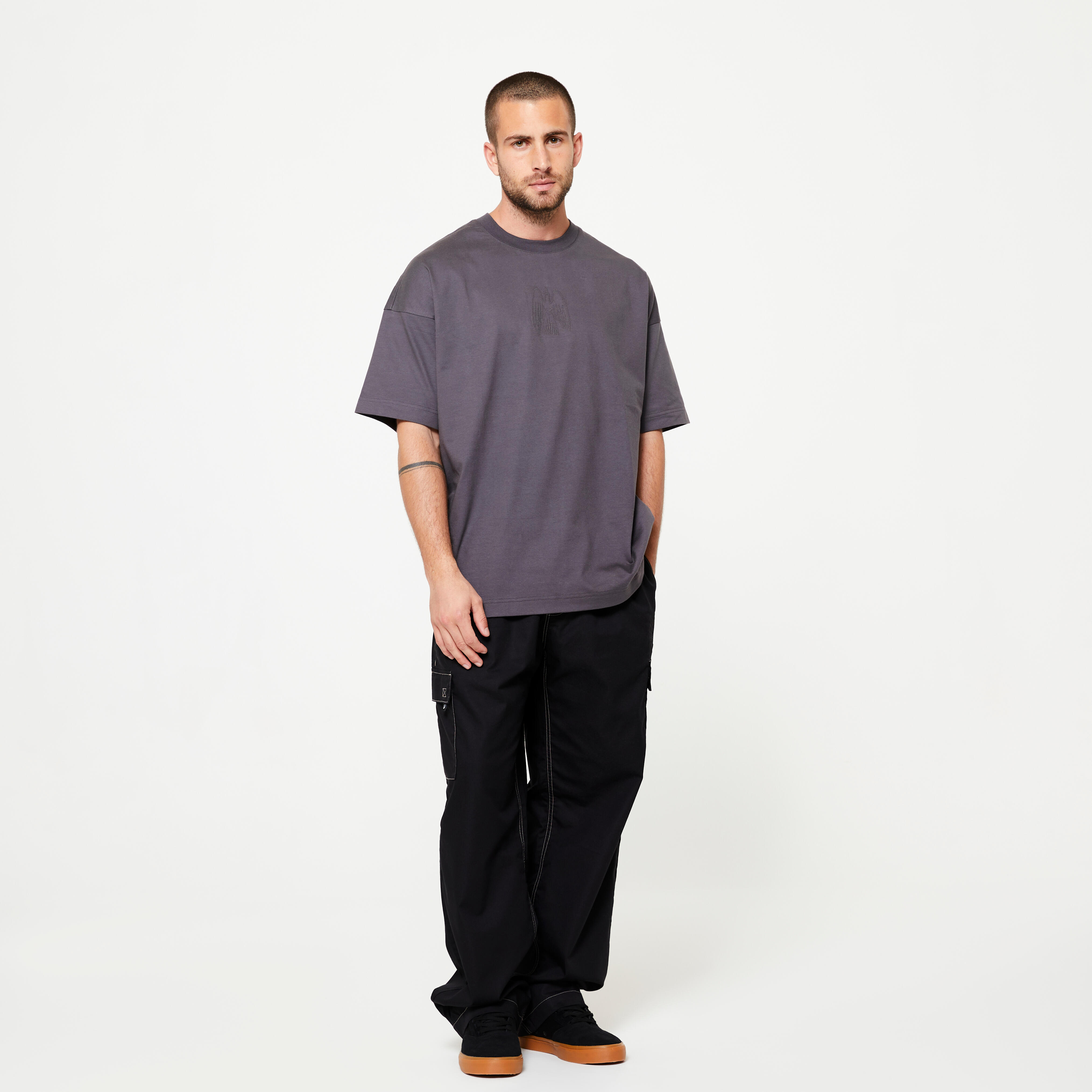 Decathlon | Maglia skateboard 500 DAMESTOY larga grigia  |  Decathlon