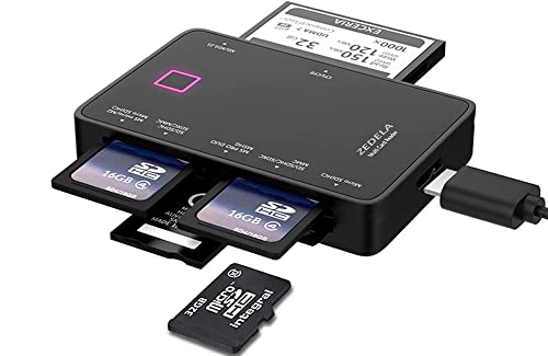 Zedela Lettore Schede Sd, Lettore Micro Sd, 7 In 1 Card Reader Usb 3.0/ Lettura In Parallelo Di Più Schede Di Memoria, Supporta Sdxc, Sdhc, Mmc, Cf, M