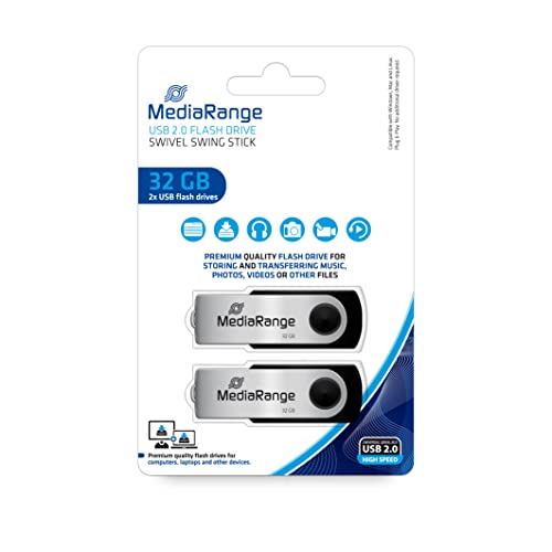Mediarange Usb 32 Gb Flash Drive Usb 2.0 Pack 2