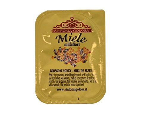 Miele Millefiori Monodose In Vaschetta Gr. 20 Dolcificante Honey Natural Sweetener Bag Miele Millefiori (Pz 48)