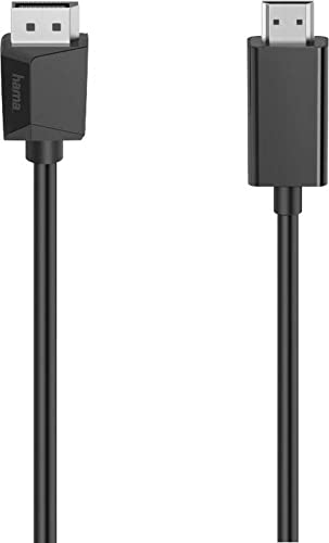 Hama Displayport/Hdmi Cavo 1.50 M 00200712 Nero [1X Spina Displayport - 1X Spina Hdmi]
