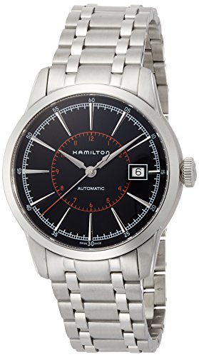 Hamilton Railroad / Orologio Uomo / Quadrante Nero / Cassa E Bracciale Acciaio