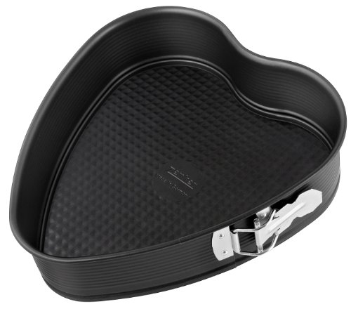 Zenker - Stampo Per Torta A Forma Di Cuore, 24 X 28 Cm, Serie Pure, Con Fondo Piatto, Per San Valentino O Anniversario Di Matrimonio, Colore: Nero
