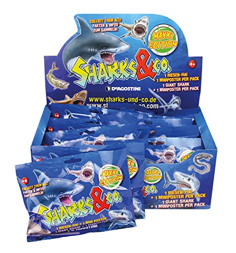 Deagostini 678901D, Figure Da Collezione Sharks E Co Maxxi Edition, 16 Booster Nel Display, Grigio, A6