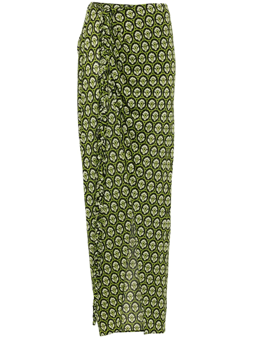 ETRO Aurea-print wrap maxi skirt - Verde