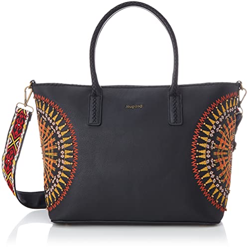 Desigual African Mandala Holbox Tote Bag/Borsa Shopping Donne Nero - Unica - Tote Bag/Borsa Shopping