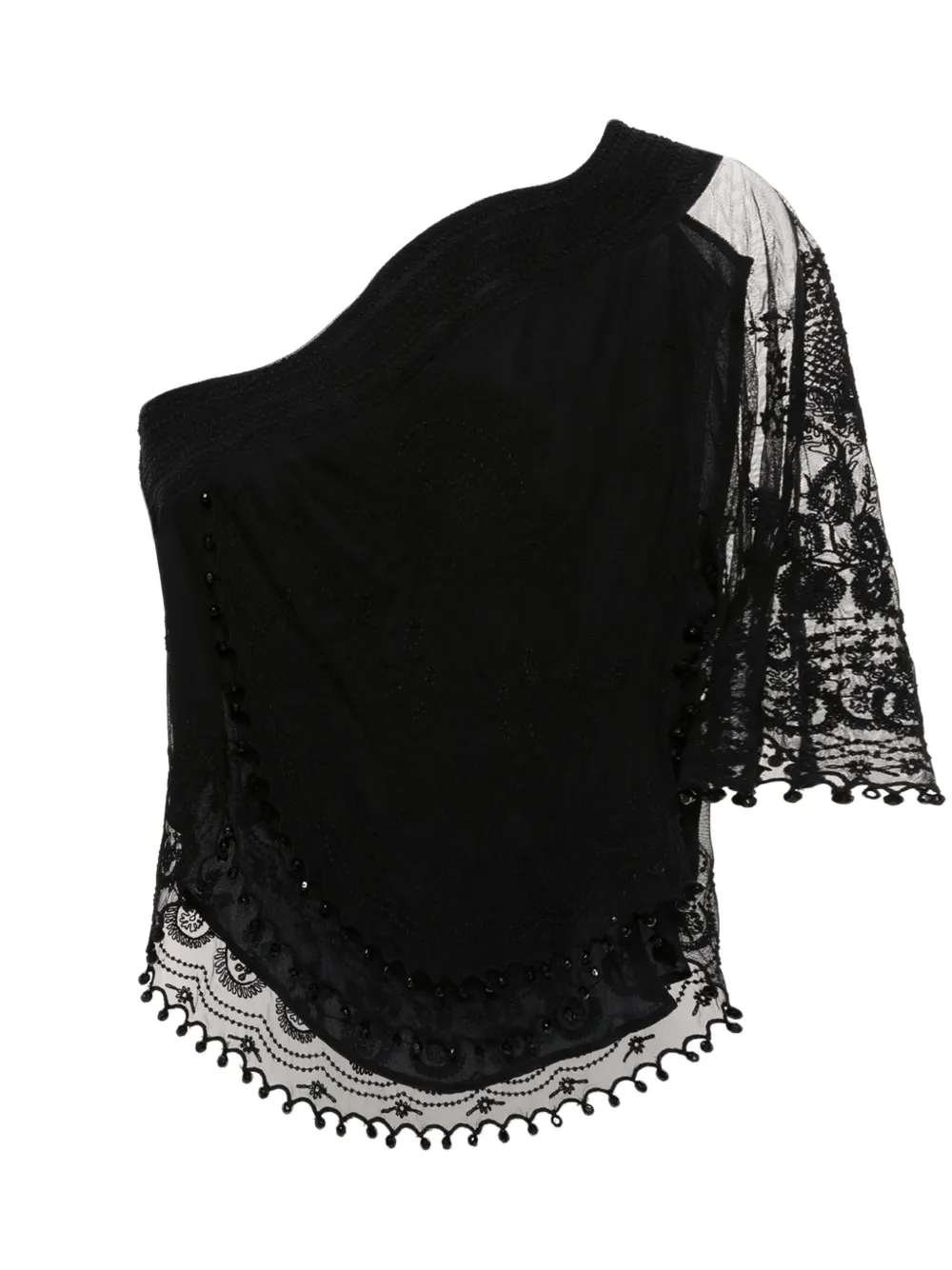 ISABEL MARANT Victorine bead-trim blouse - Nero