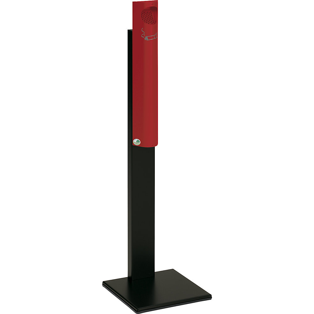 VAR Cendrier sur pied en tôle d'acier, h x l x p 1250 x 310 x 310 mm, rouge feu