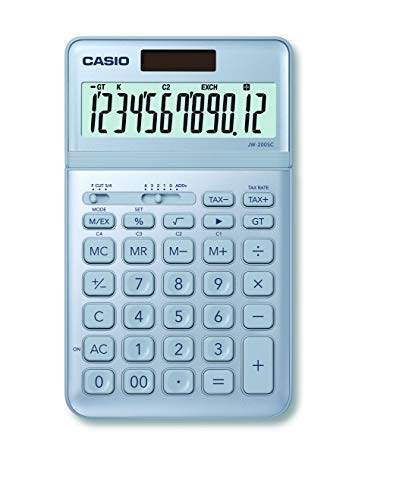 Casio Jw-200Sc-Bu Calcolatrice Da Tavolo, Azzurro