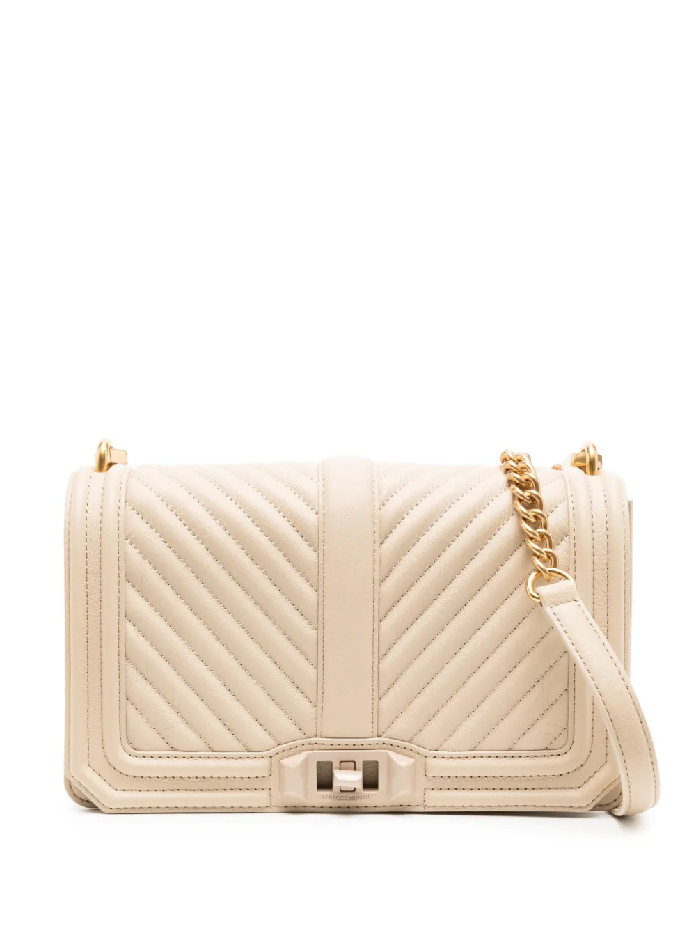 Rebecca Minkoff Love leather crossbody bag - Toni neutri