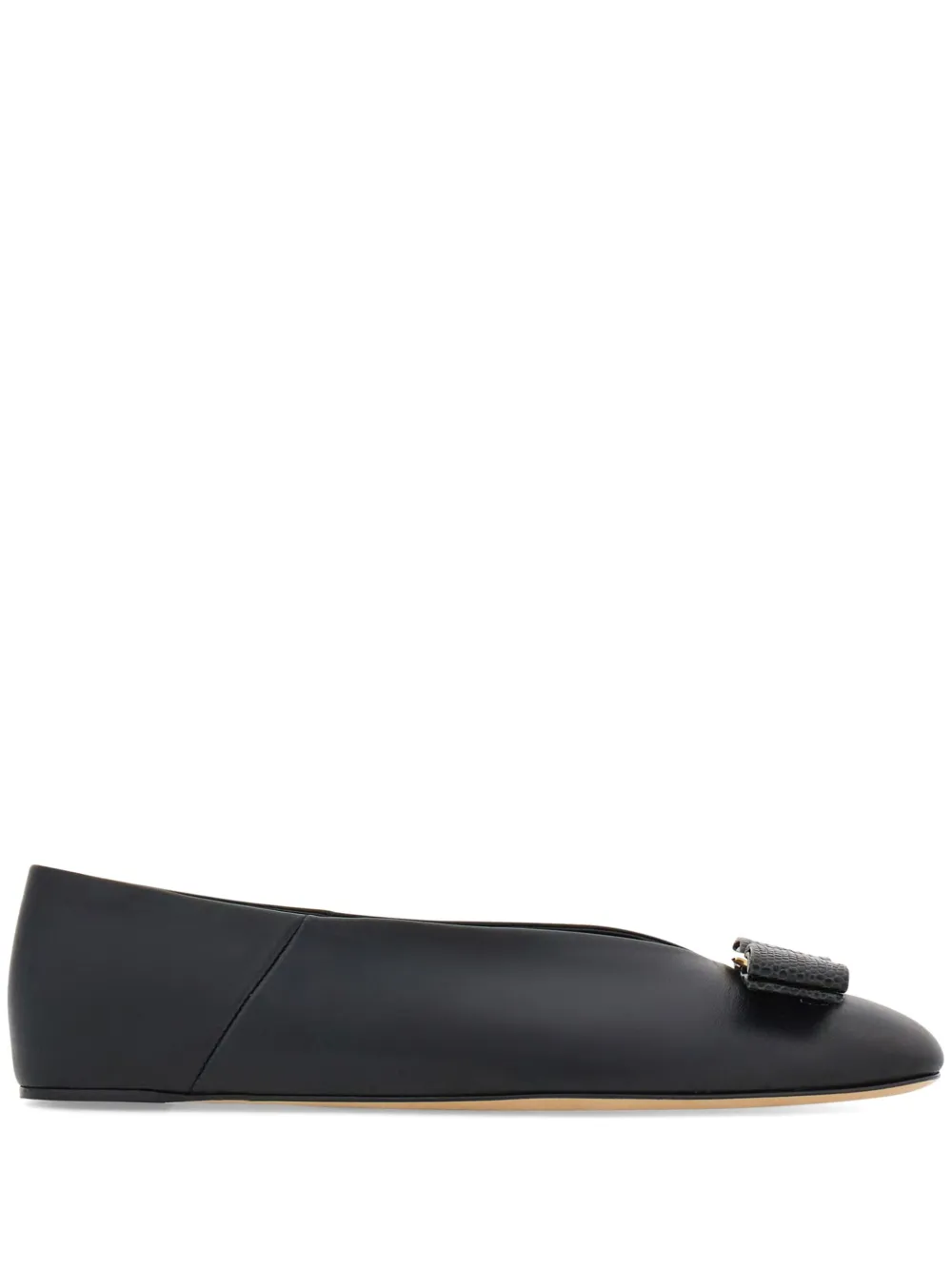 Ferragamo Vara leather ballerina shoes - Nero