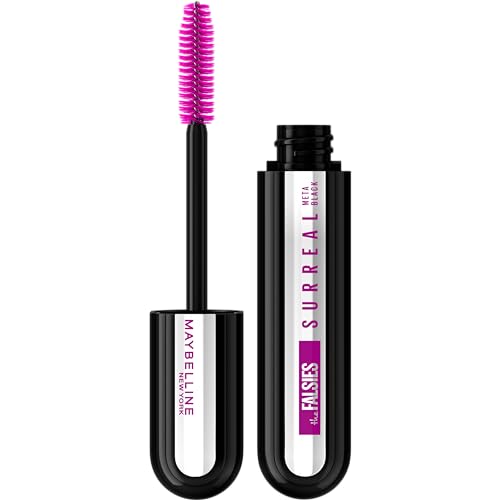 Maybelline New York - Mascara Per Ciglia Surreal Metablack, Effetto Estensioni, Lunghezza E Volume, Con Perle Ultra Nere