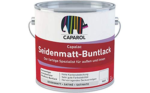 Caparol Capalac Seidenmatt-Buntlack Bianco 0,75 Litri Smalto Sintetico Alta Qualita' Per Ferro E Legno Finitura Satinata