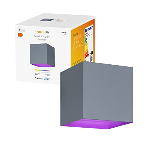 Hombli Smart Wall Light (Grigio) - Design Elegante, 16 Milioni Di Colori, Rete Bluetooth, Uso Interno Ed Esterno