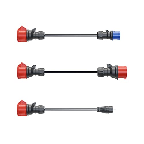 Go-E Set Di Adattatori Per La Stazione Di Ricarica Gemini Flex 11 Kw Alla Presa Cee Rossa 32A / Cee Blu 16 A E Presa Domestica 230V