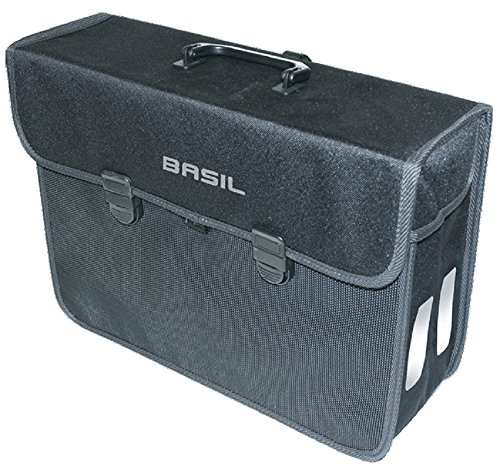 Basil Gepäckträgertasche, Side Bag Malaga Xl 17 Liter Black-Fabric Unisex Adulto, 17 L