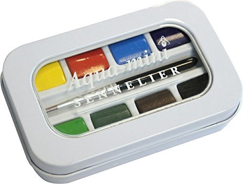 Mini Aquarelle Sennelier - Metal Box Of 8 Half-Pans