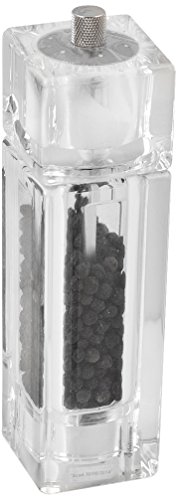 Home In Rombo Home Macinapepe Acrilico Con Spargisale Utensili Da Cucina, Ceramica Inox, Trasparente/Acciaio