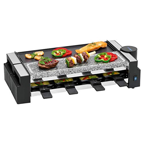 Clatronic Rg 3678 Raclette Grill Barbecue, Nero, Acciaio Inossidabile