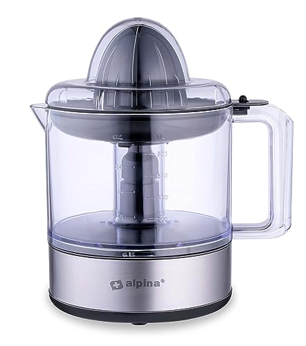Alpina Spremiagrumi Elettrico – 30 W/230 V – Spremiagrumi – Spremiagrumi – Contenitore Per Succo 800 Ml – Filtro Per Polpa E Nuclei – Senza Bpa – Arge