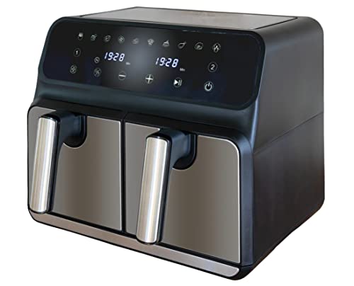Unold 58685 Friteuse Double 8 L Autonome 1700 W Friteuse D’Air Chaud Noir, Gris