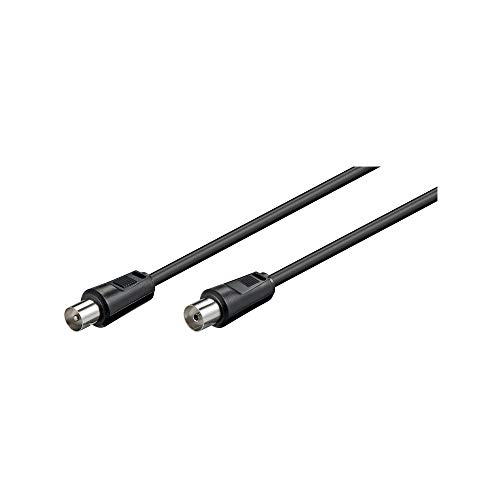 Goobay 11720 Cavetto Coassiale Antenna Coax 9.5 Mm (70 Db), Schermatura Doppia, Nero, 1.5 M Lunghezza Del Cavo
