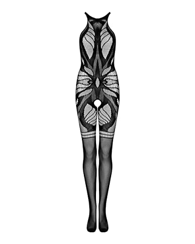Obsessive Bodystocking Erotico Femminile Aperto G331, Nero,M