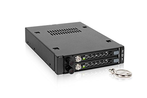Icy Dock Tougharmor Ex Mb492Skl-B Rack Rimovibile, Custodia Per Rack In Metallo Per 2 X Ssd O Sata/Sas Hdd Da 2,5" In 1 Alloggiamento Da 3,5" Con Chia