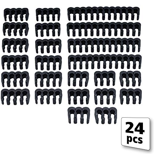 Akasa Kit Pettine Per Cavi | 3 Mm | 24 Pettini Neri | 24 Pin X 4 Pezzi | 8 Pin X 12 Pezzi | 6 Pin X 8 Pezzi | Per Gestione Dei Cavi Psu Pc/Modulare | 