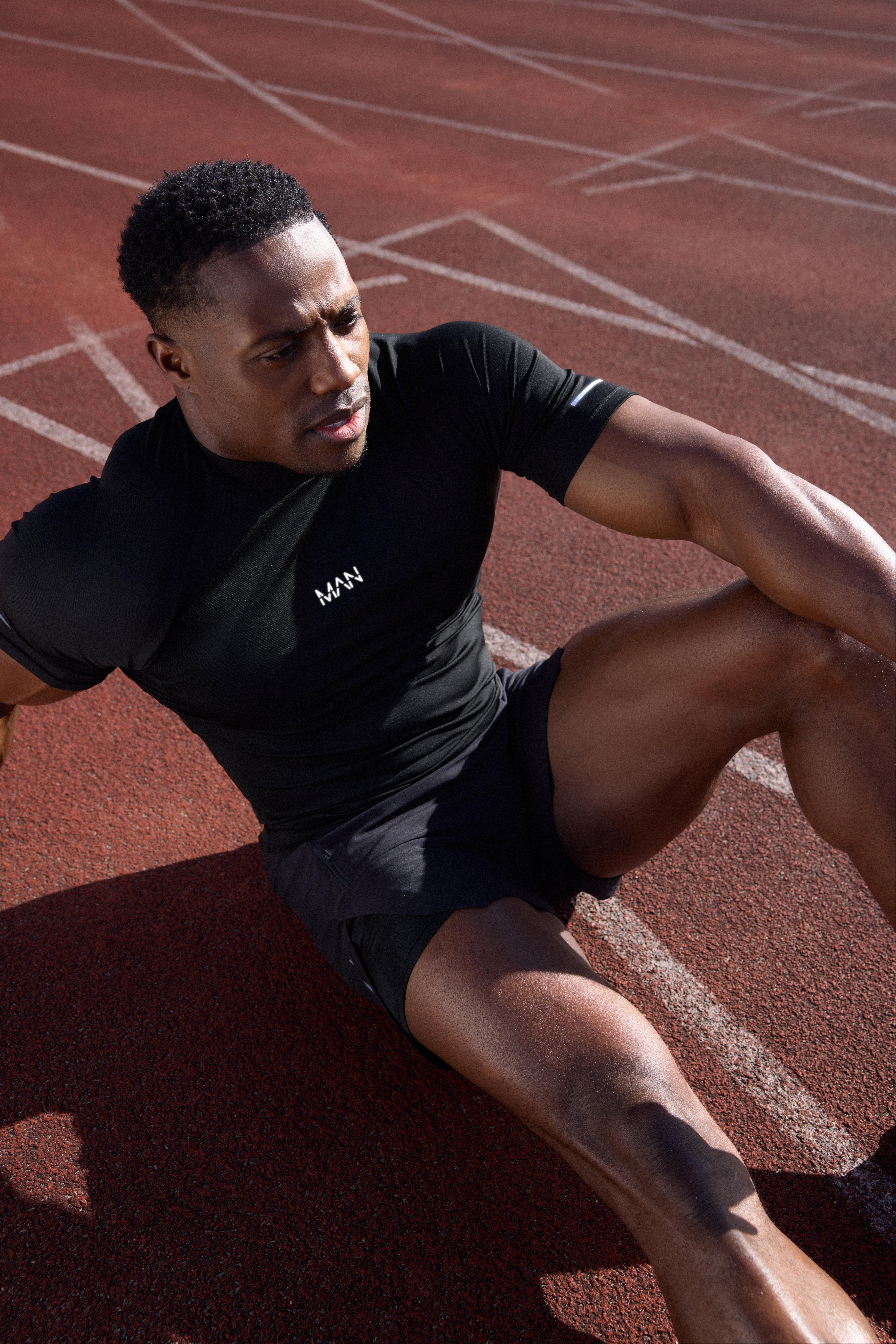 Man Active Compression T-shirt, Nero