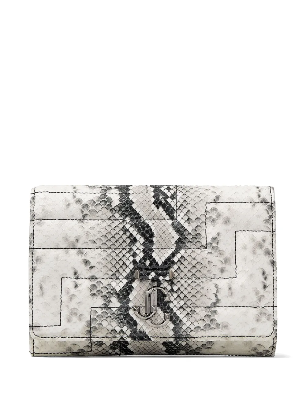 Jimmy Choo Avenue snakeskin-effect clutch bag - Grigio