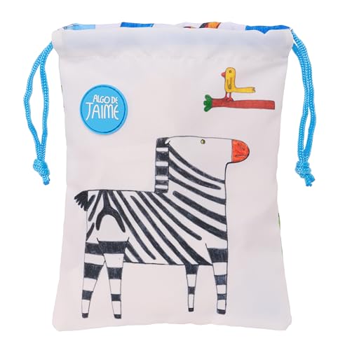 Alco De Jaime - Sacchetto Per Spuntino Da Pranzo Con Borsa, Portatile, Qualità E Massima Resistenza, Porta Cibo, Ricreazione, 20 X 25 Cm, Colore Bianc