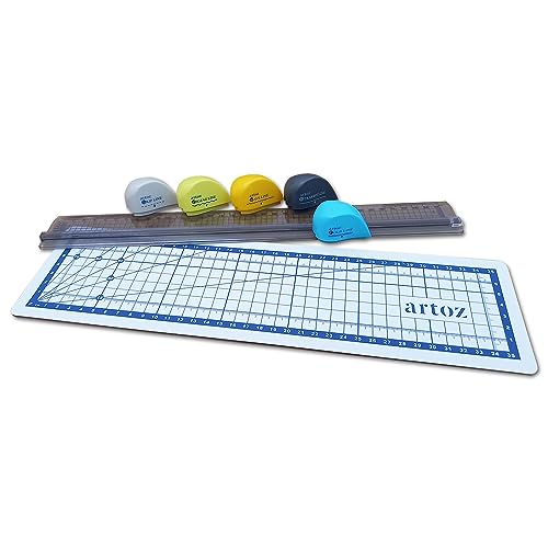 Set Da 7 Pezzi Con Righello, 5 Possibili Tagli.