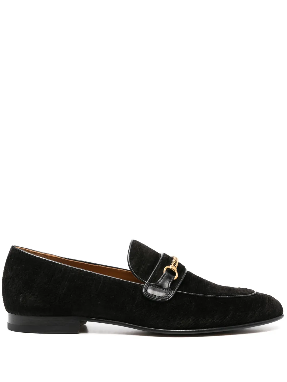TOM FORD Liam chain velvet loafers - Nero