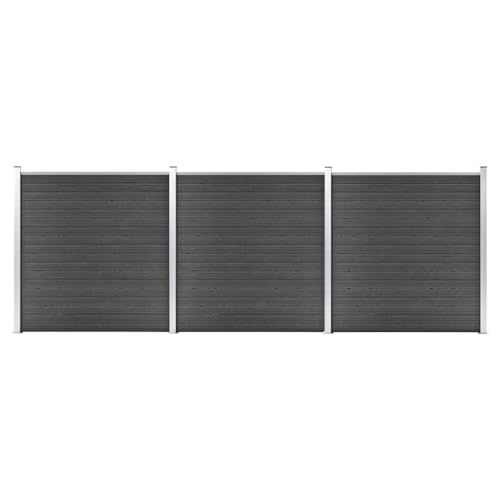 Vidaxl Set Pannelli Di Recinzione In Wpc 526X186 Cm Nero