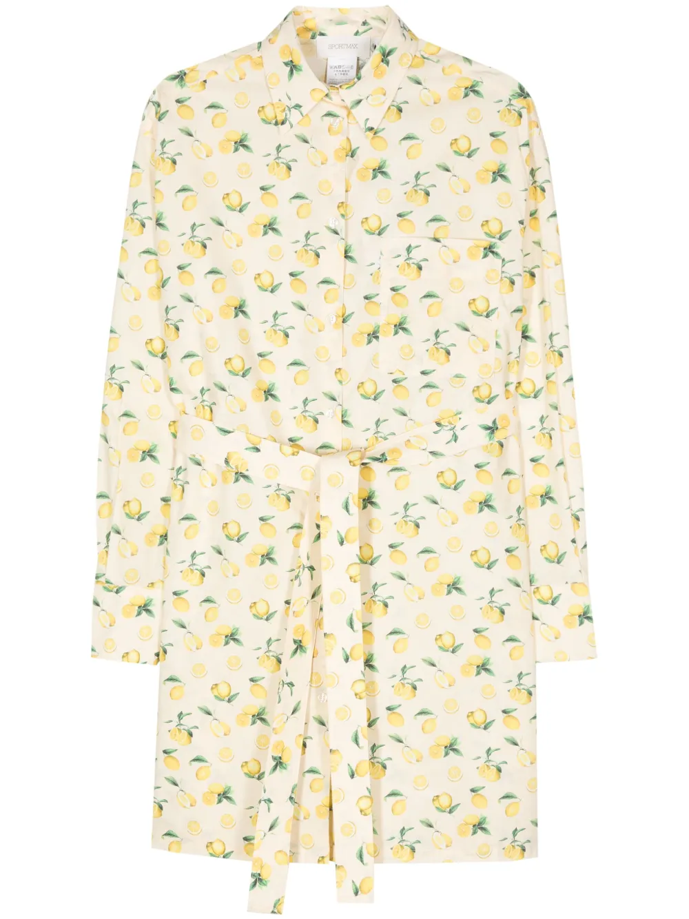 Sportmax lemon-print mini dress - Toni neutri