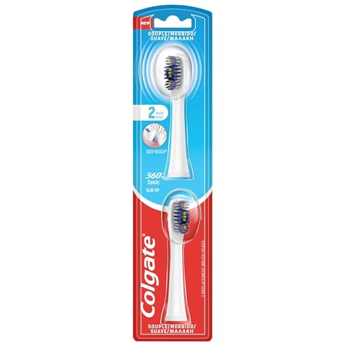 Colgate Ricariche Spazzolino A Batteria 360 Floss Tip, Confezione Da Due 2 Testine Con Setole Morbide E Punte Fini