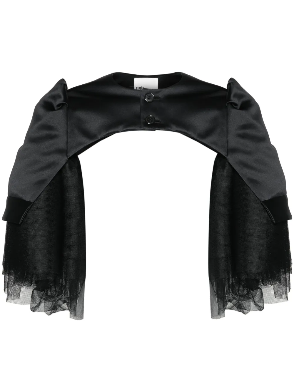 Noir Kei Ninomiya tulle-inserts cropped jacket - Nero