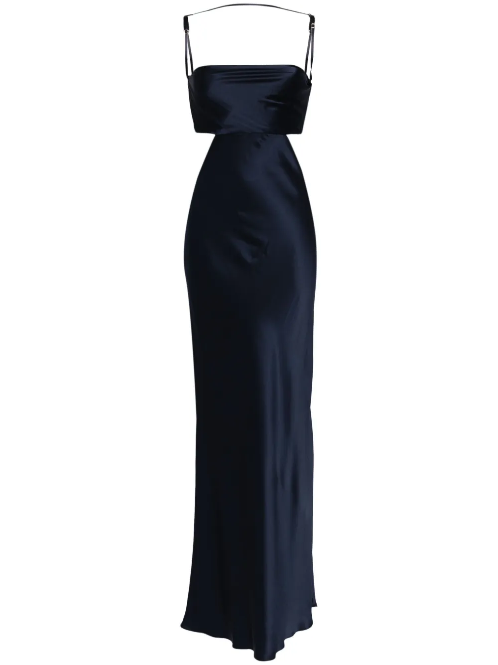 Michelle Mason plunge back silk dress - Blu