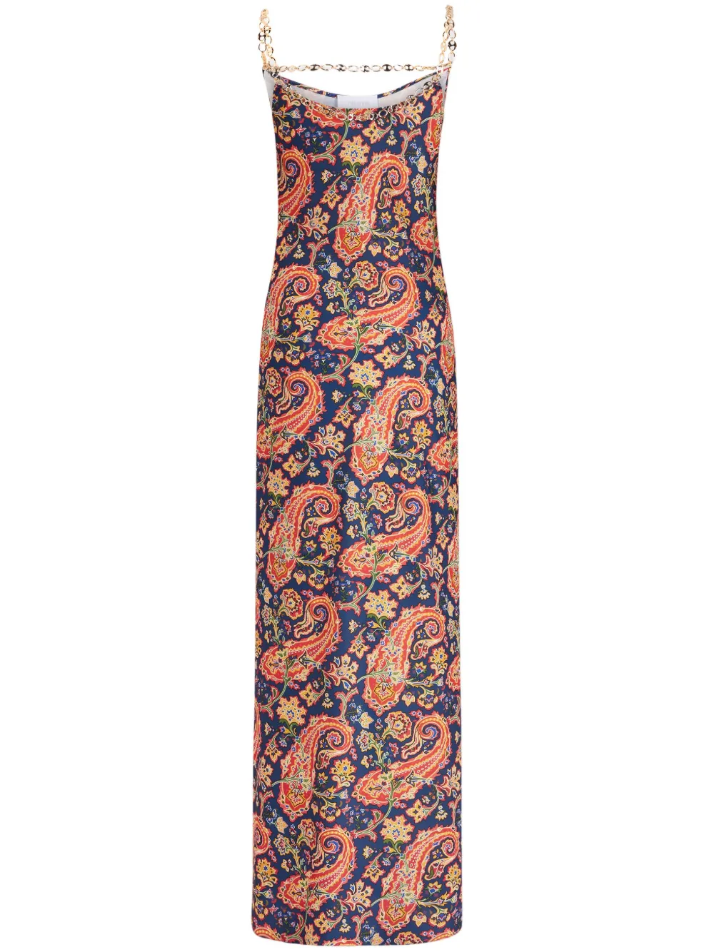 Rabanne Abito Paisley Nuisette lungo - Blu