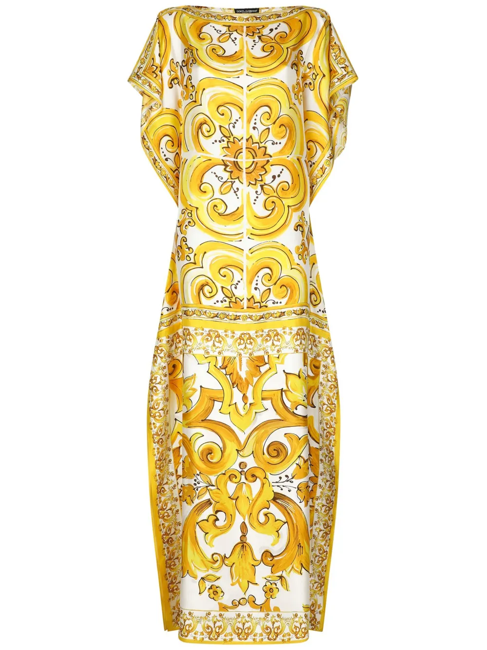 Dolce & Gabbana Majolica silk maxi dress - Giallo