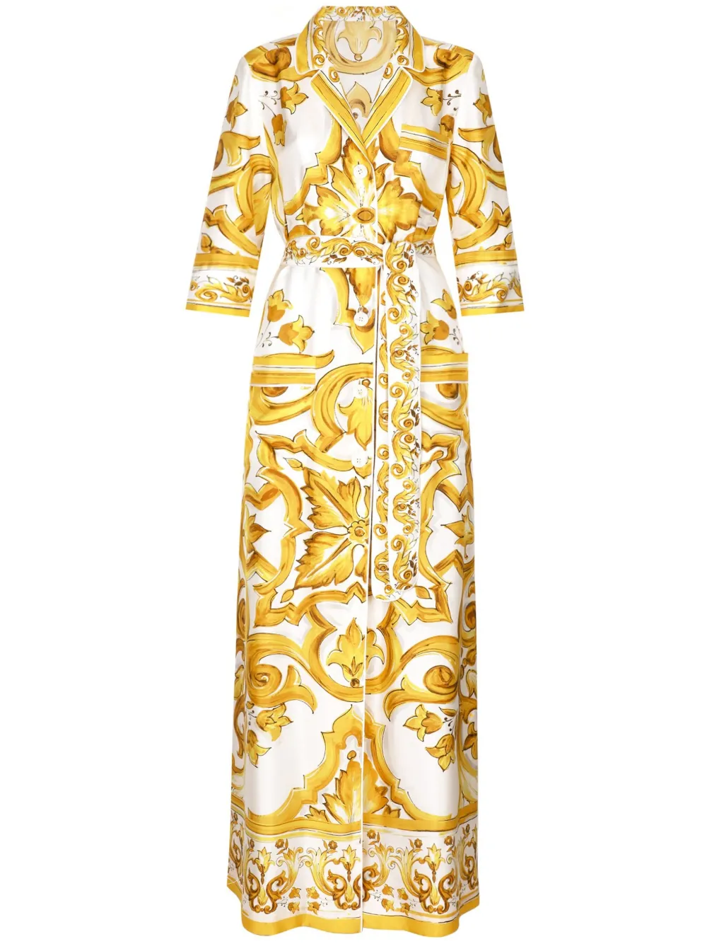 Dolce & Gabbana Majolica silk maxi dress - Giallo